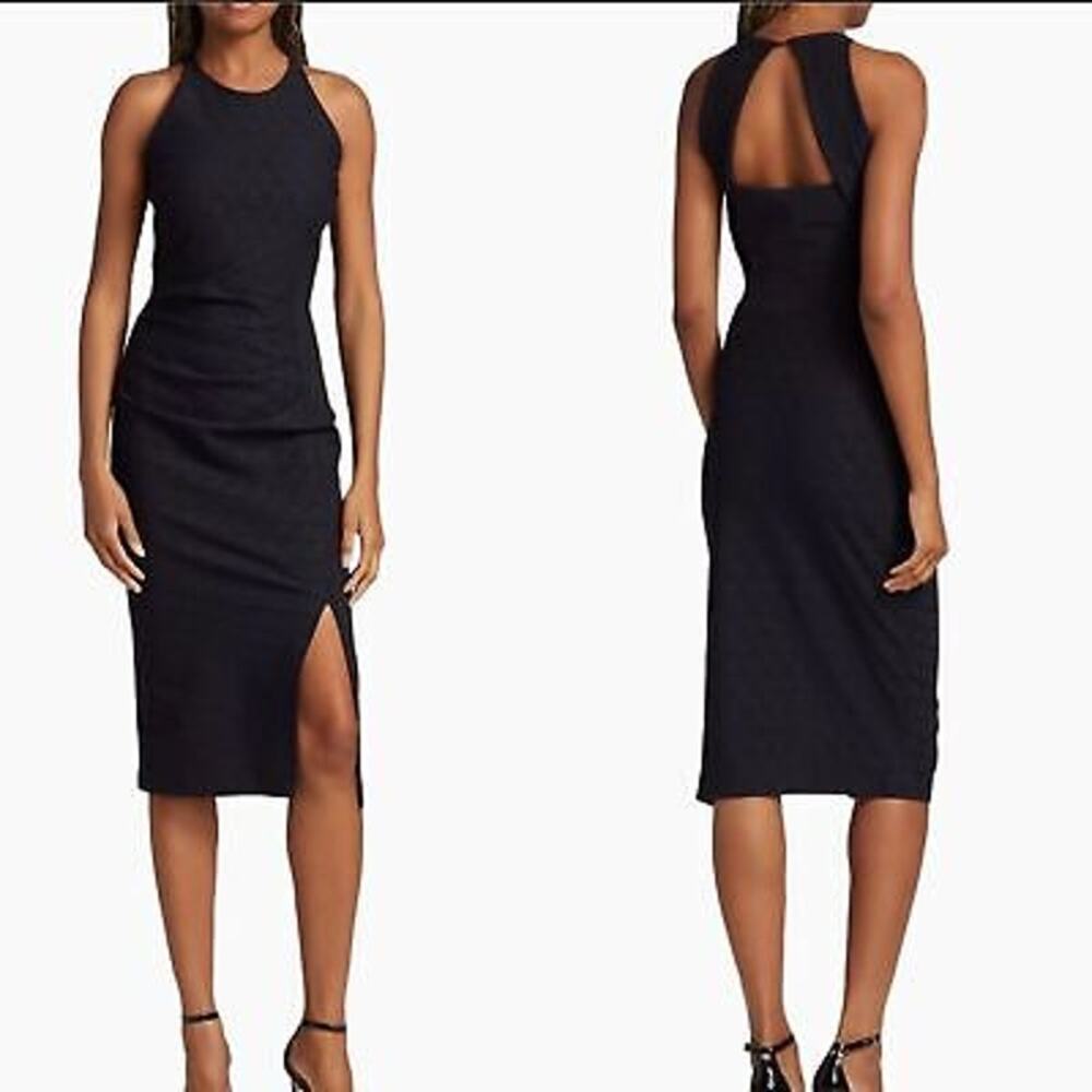 Chiara Boni La Petite Rocca Lace Midi Dress in Blue Black Size US 10